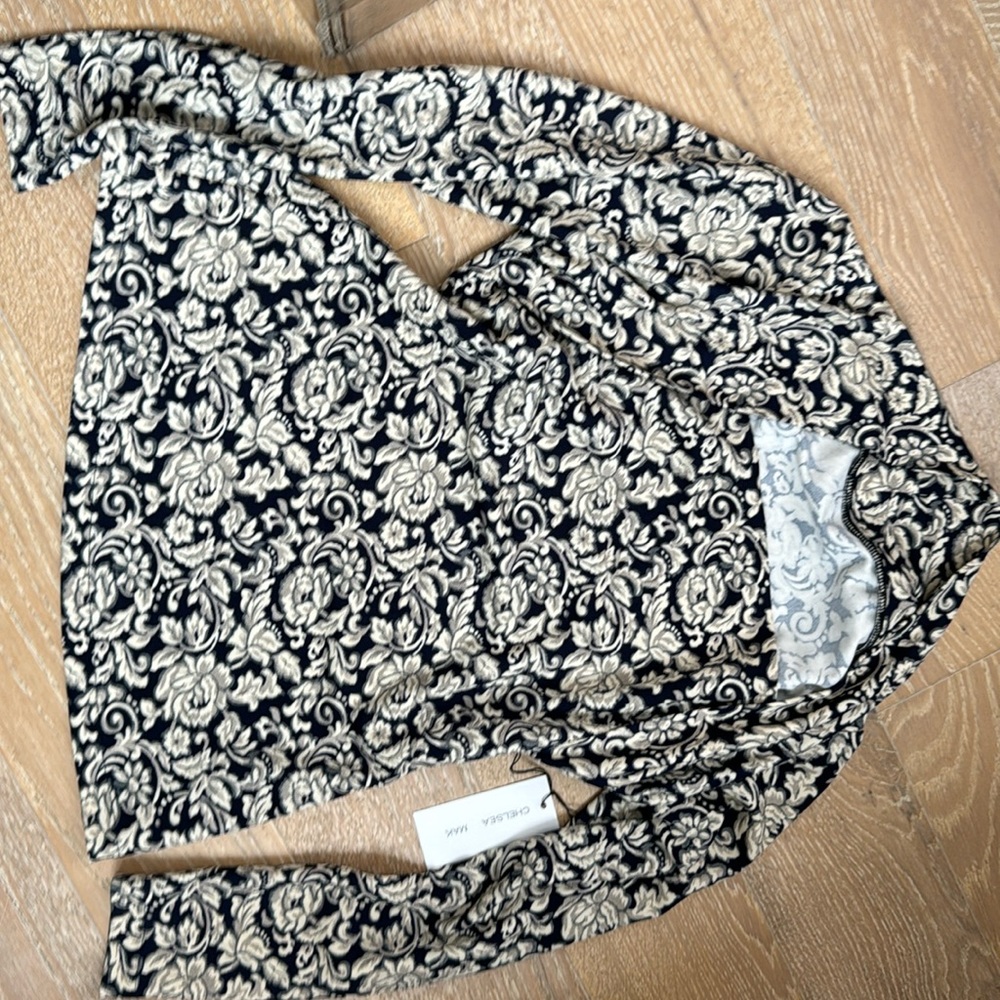 Chelsea Mak Carlotta top 100% silk -brocade print